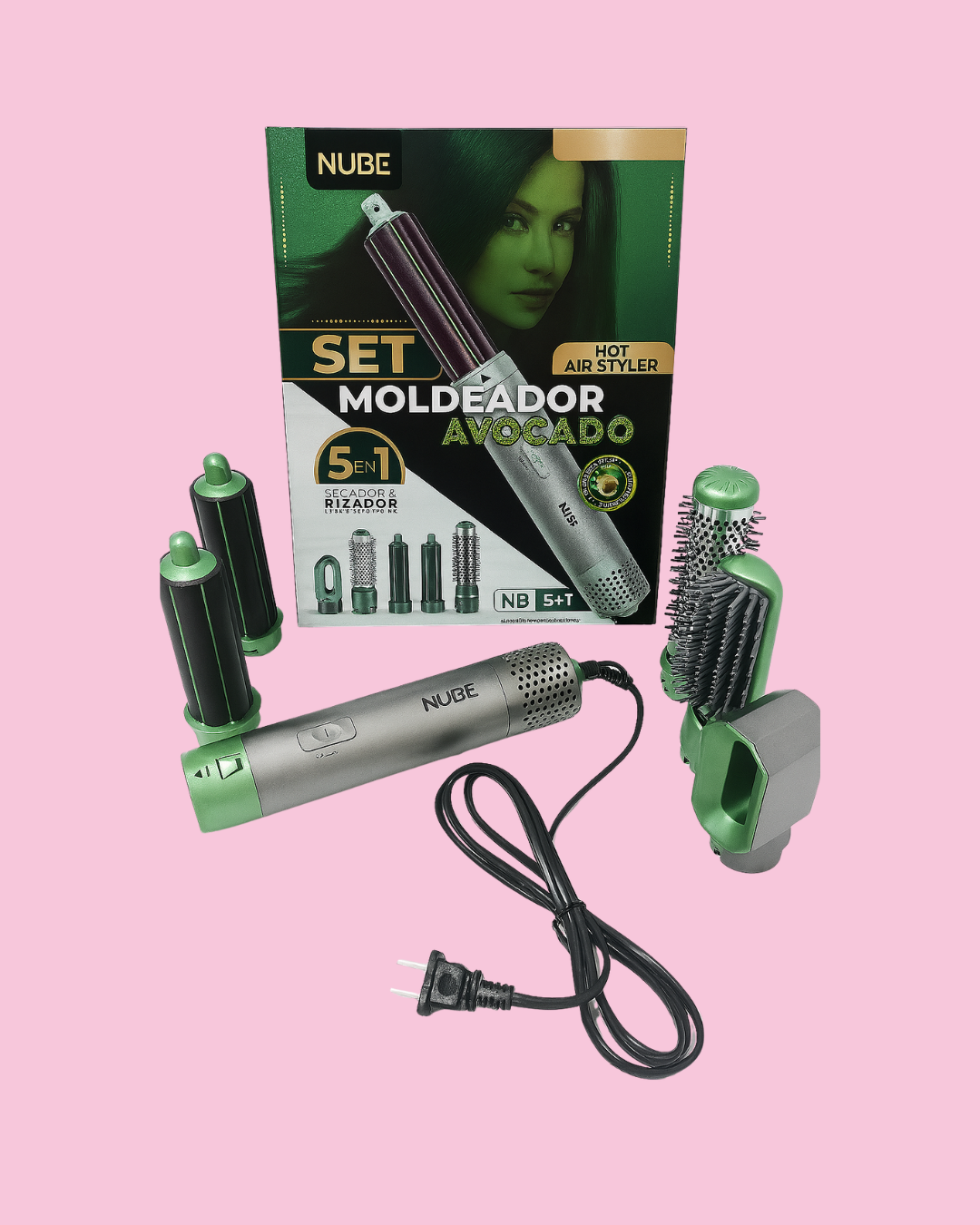 Secador Cepillo Eléctrico 5+1 Aguacate N